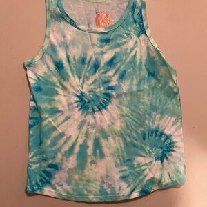 Cat & Jack Blue and White Tie-Dye Tank